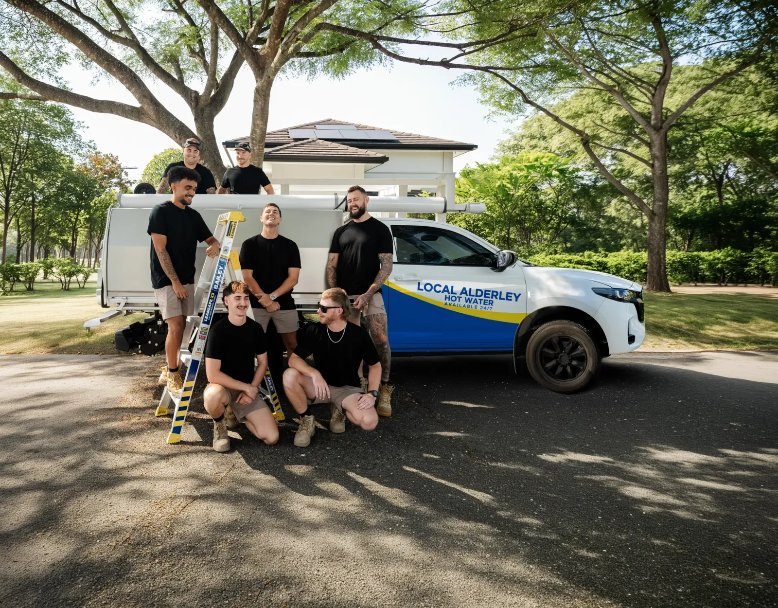 Local Alderley Hot Water team and ute